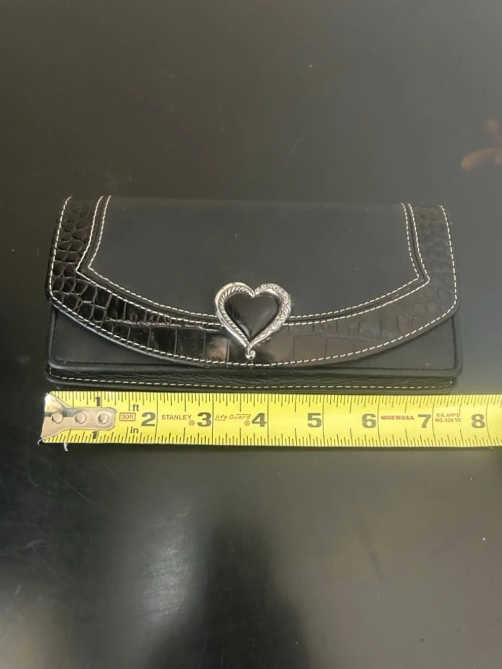 Brighton Heritage Black Leather Heart Wallet.